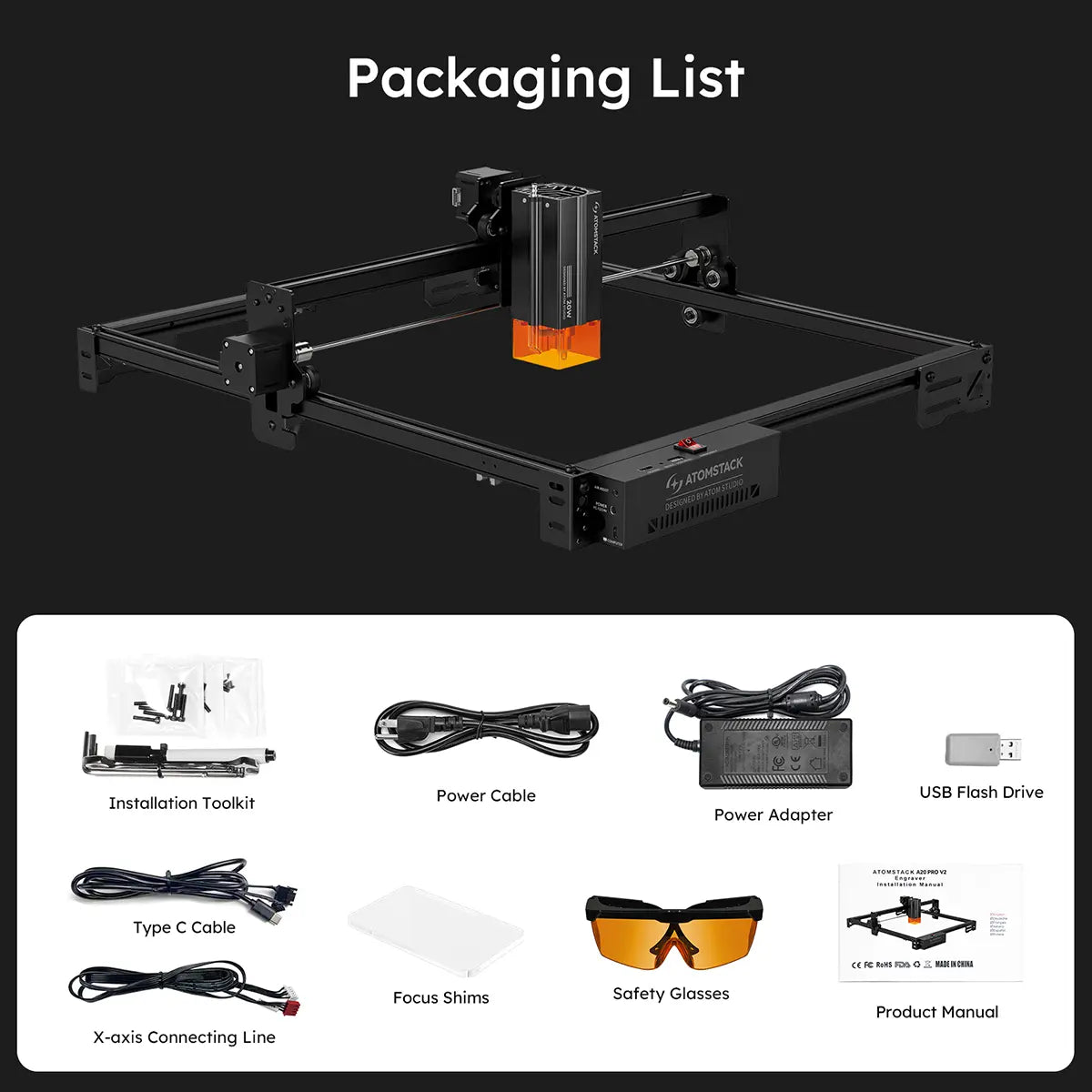 AtomStack A20 Pro V2 20W Laser Engraver
