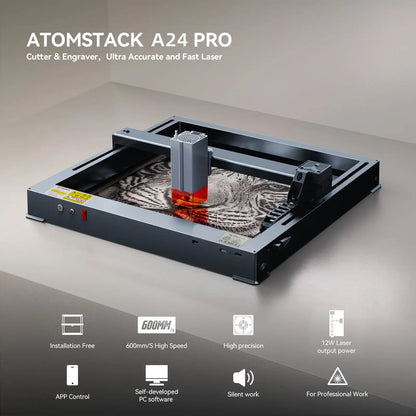 AtomStack A12/A24 Pro 12W/24W Unibody Frame Laser Engraver