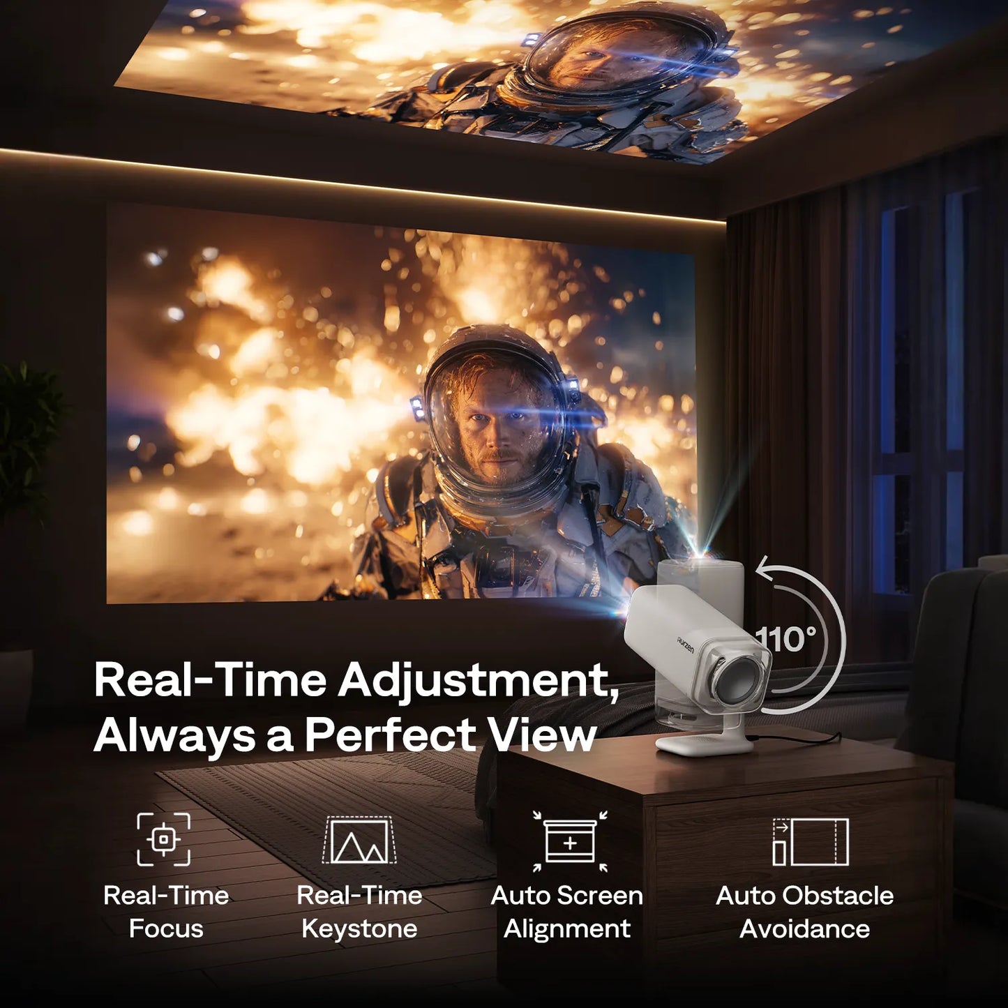 Aurzen BOOM air Google TV Smart Projector | US Version