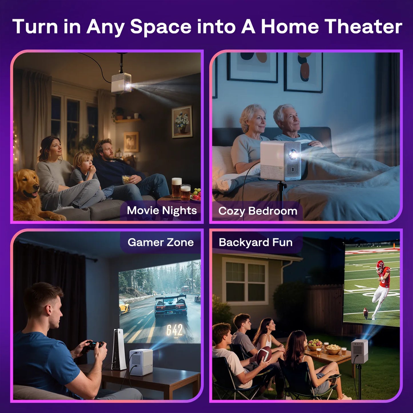 Aurzen EAZZE D1R Cube Roku TV Smart Projector
