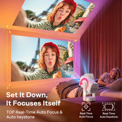 Aurzen EAZZE D1R air Portable Roku TV Smart Projector