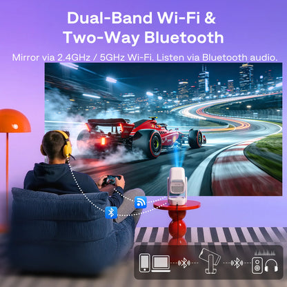 Aurzen EAZZE D1R air Portable Roku TV Smart Projector
