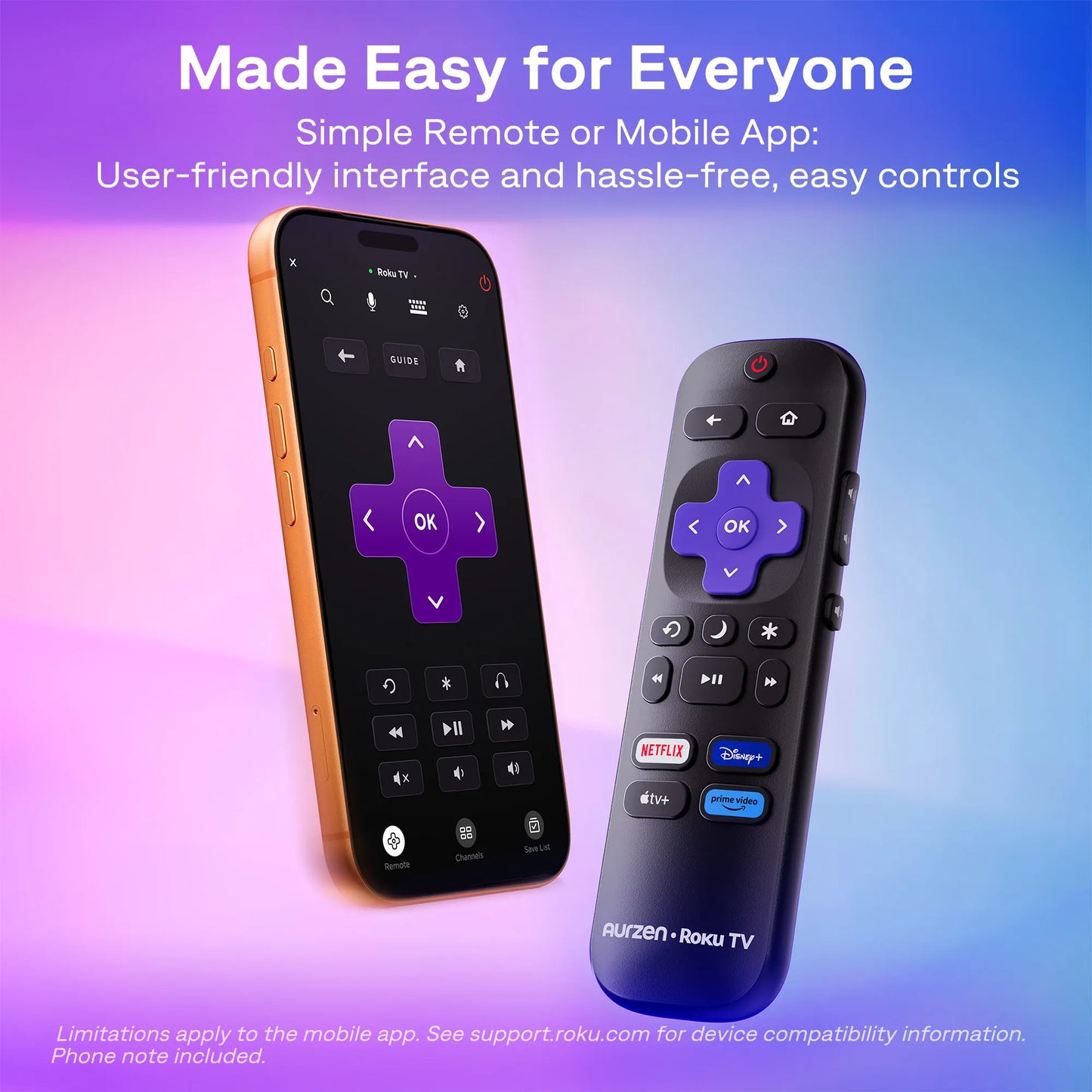 Aurzen EAZZE D1R air Portable Roku TV Smart Projector