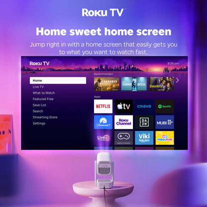 Aurzen EAZZE D1R air Portable Roku TV Smart Projector