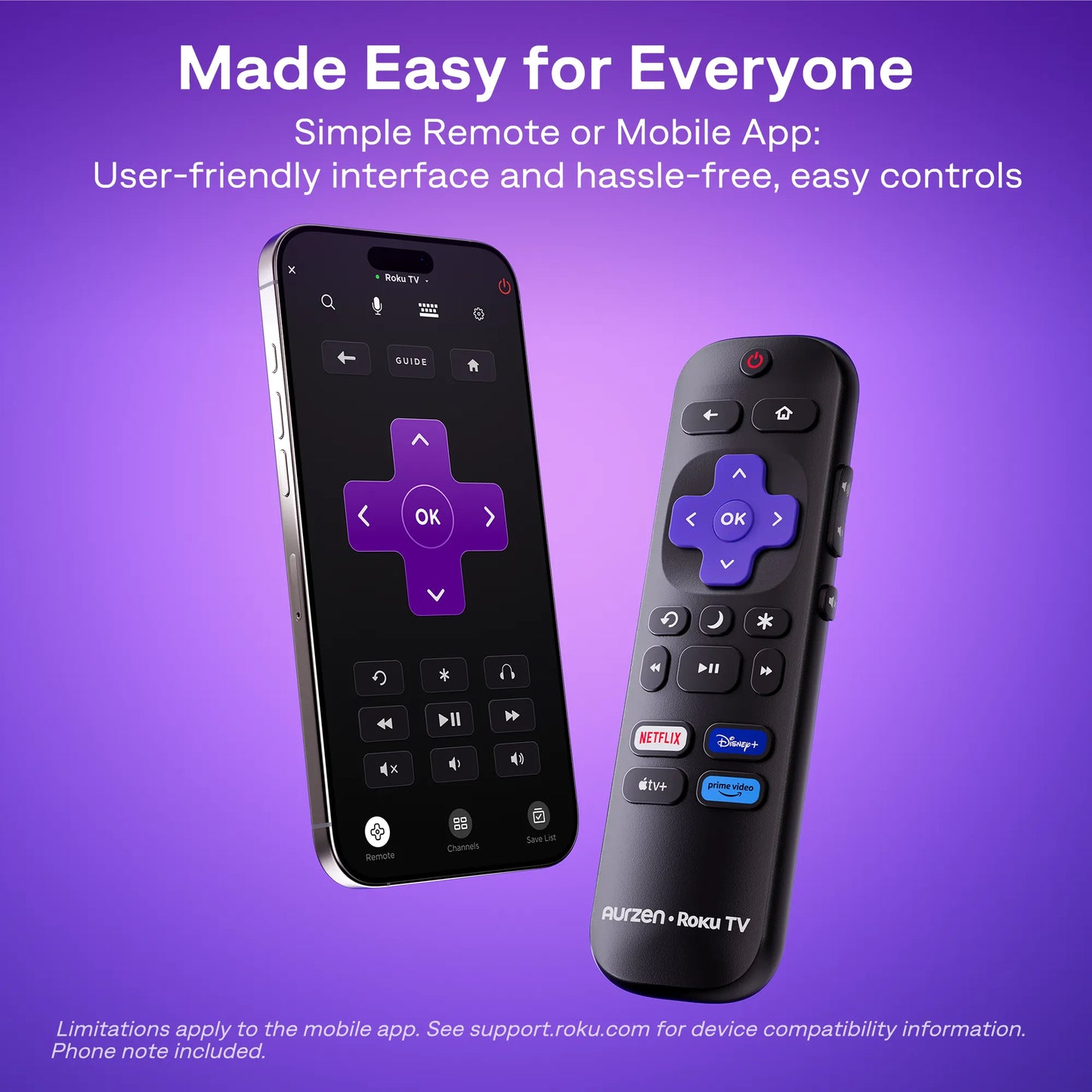 Aurzen EAZZE D1R Roku TV Smart Projector