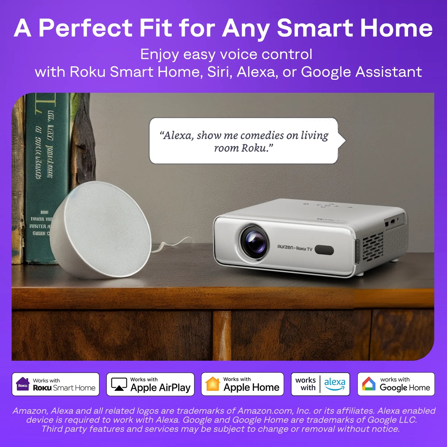 Aurzen EAZZE D1R Roku TV Smart Projector