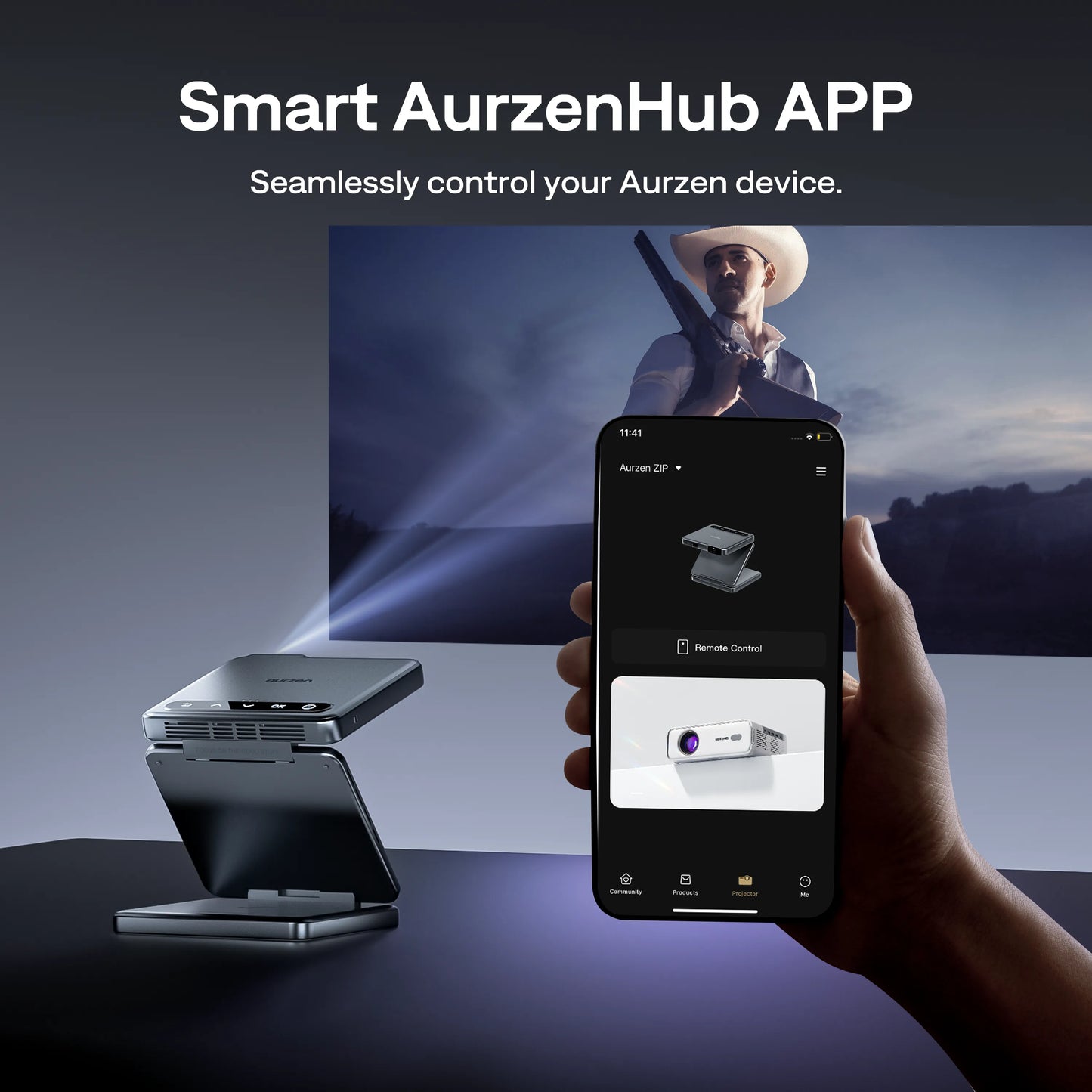 Aurzen ZIP Tri-Fold Portable Mini Projector