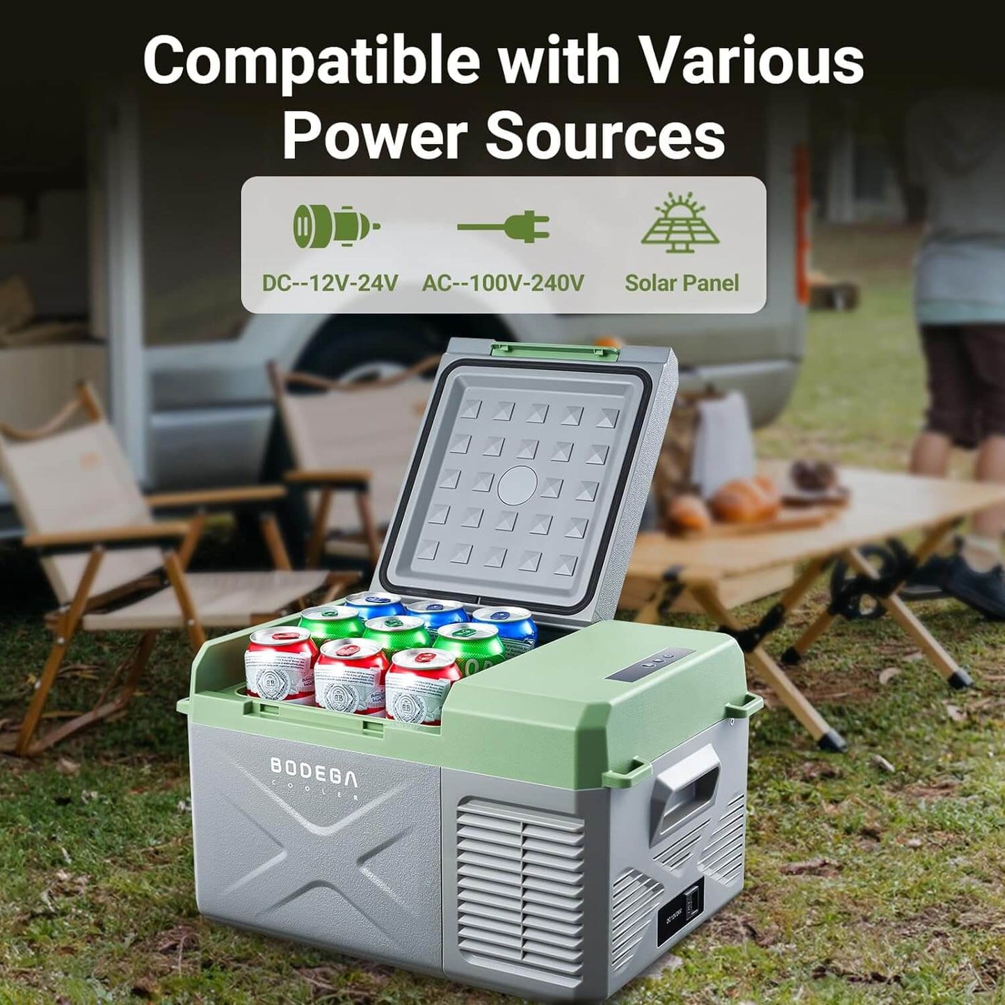 BODEGACOOLER 12 Volt Car Refrigerator 26qt Electric Cooler
