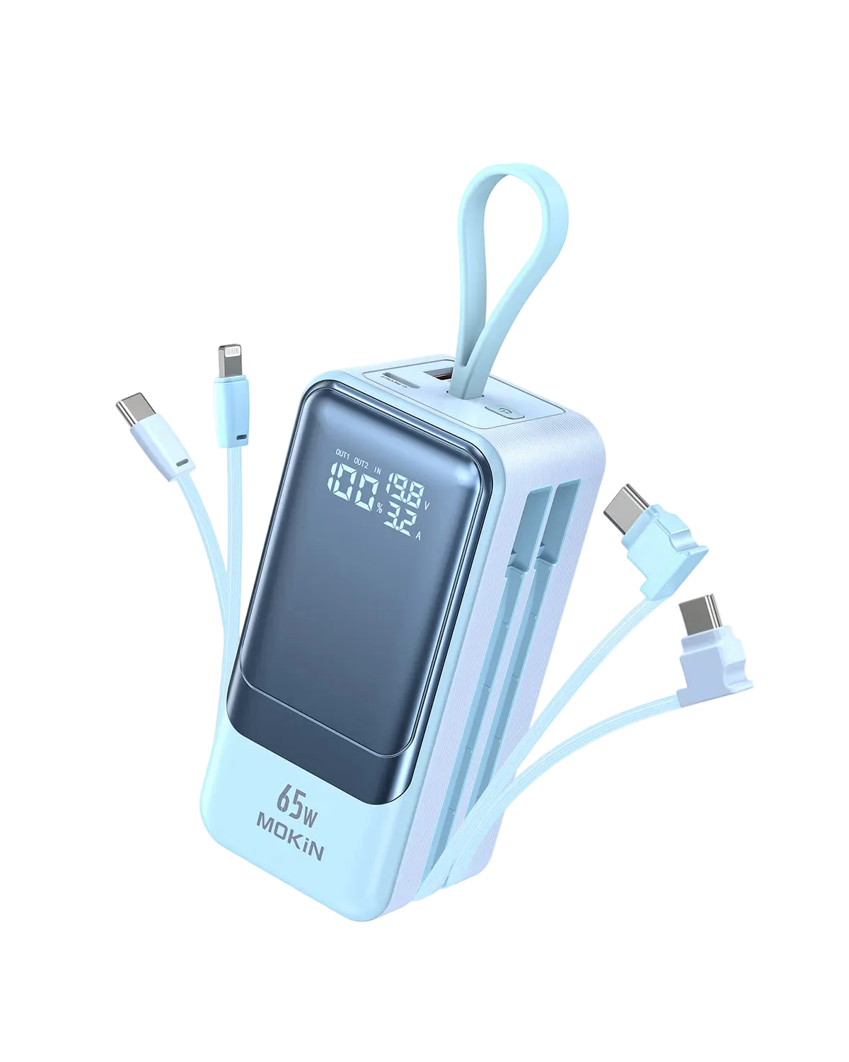 MOKiN 65W Portable Power Bank for Laptop - 18400mAh,  Smart Display