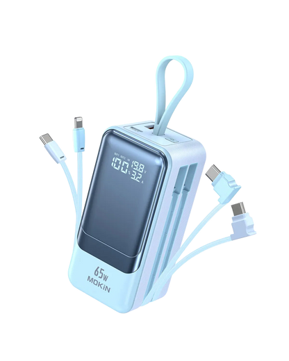 MOKiN 65W Portable Power Bank for Laptop - 18400mAh,  Smart Display