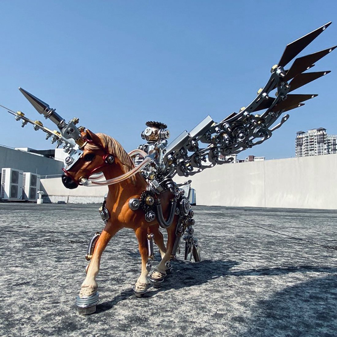 752Pcs DIY 3D Assembly Metal Mechanical Wing Unicorn Angle Model Kit Toy