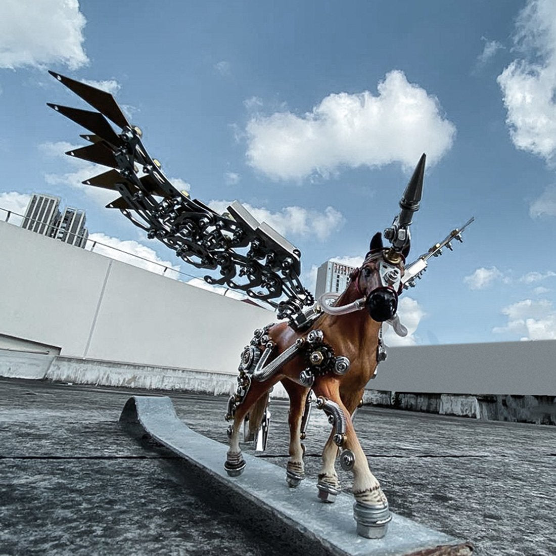 752Pcs DIY 3D Assembly Metal Mechanical Wing Unicorn Angle Model Kit Toy