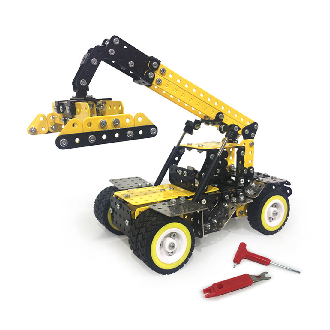 582Pcs Crane Shape DIY Stainless Steel Metal Assembly Building Block Kit Educational Steam Stem Toys
