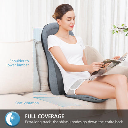 Comfier 2D/3D Shiatsu Full Back Massage Seat Cushion with Heat CF-2913
