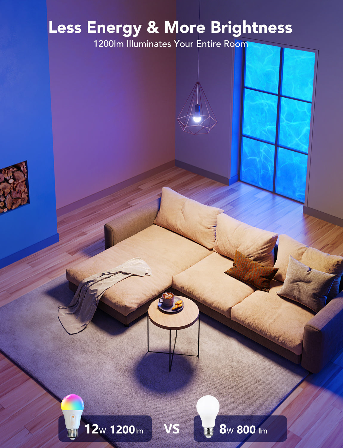 Refurbished Govee Smart RGBWW Light Bulbs 1200 Lumens