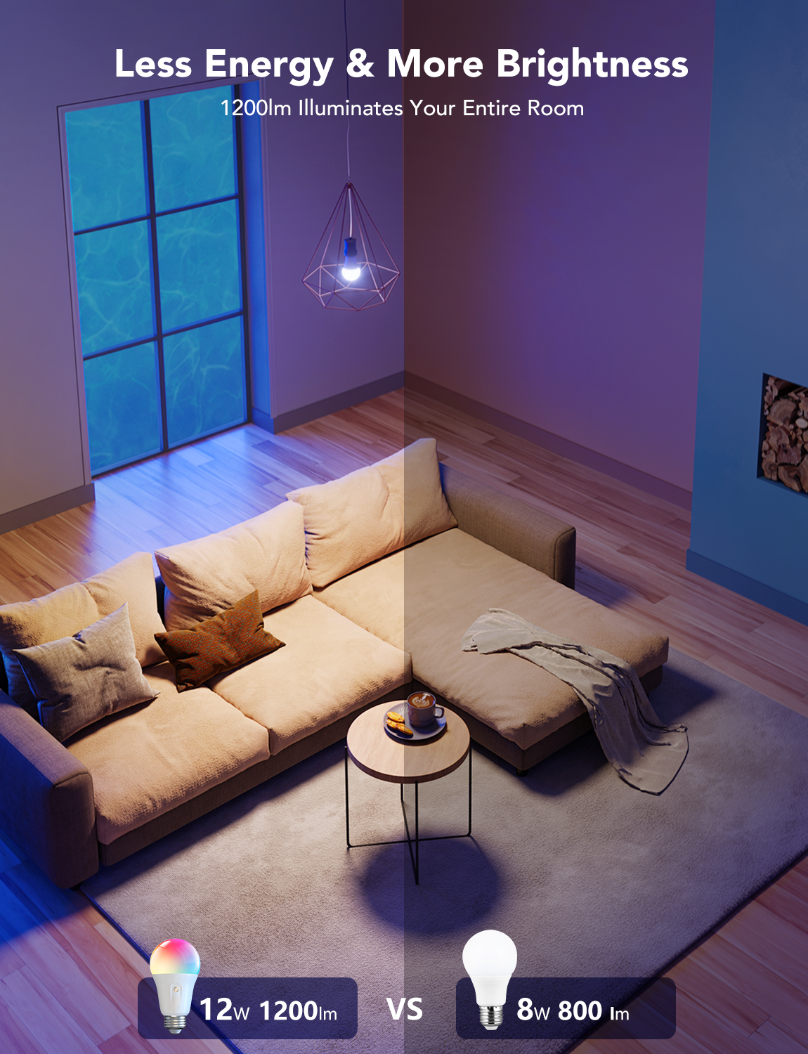 Refurbished Govee Smart RGBWW Light Bulbs 1200 Lumens