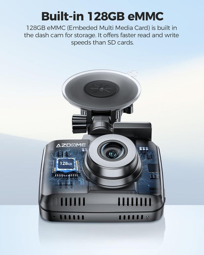 AZDOME GS63 Pro 2CH Dash Cam 4K with No-Light Full-Color Night Vision