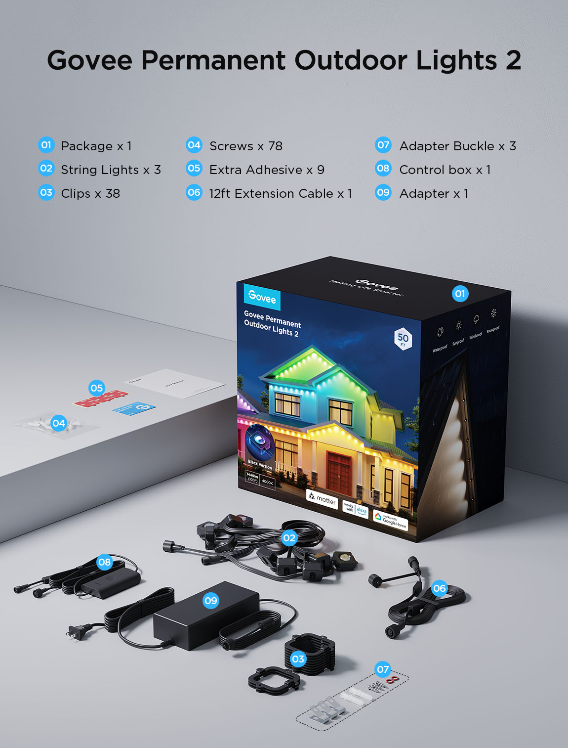 Refurbished Govee Permanent Outdoor Lights 2
