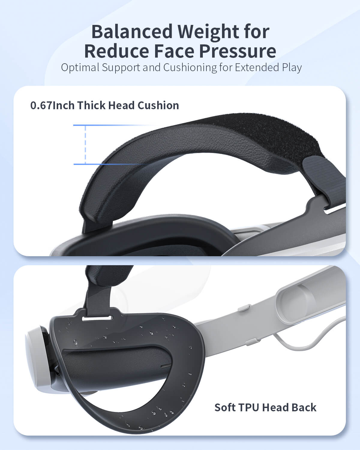 ZyberVR Quest 2 Elite Head Strap with 6000mAh Battery