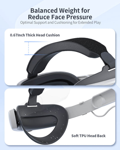 ZyberVR Quest 2 Elite Head Strap with 6000mAh Battery