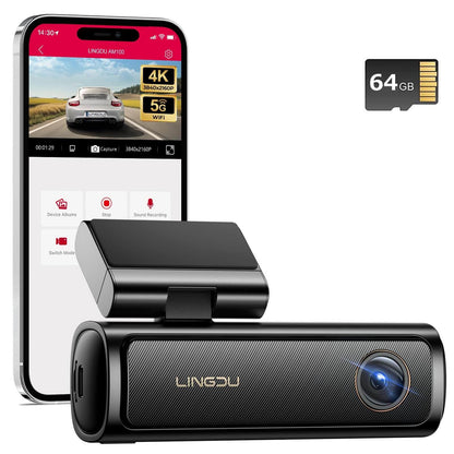 LINGDU AM100 1CH Dash Cam 4K with ADAS Voice Control 24H Parking Mode