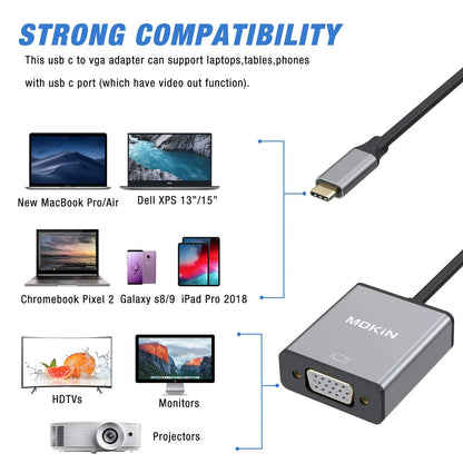 MOKiN USB C(Type C) to VGA Adapter Cable