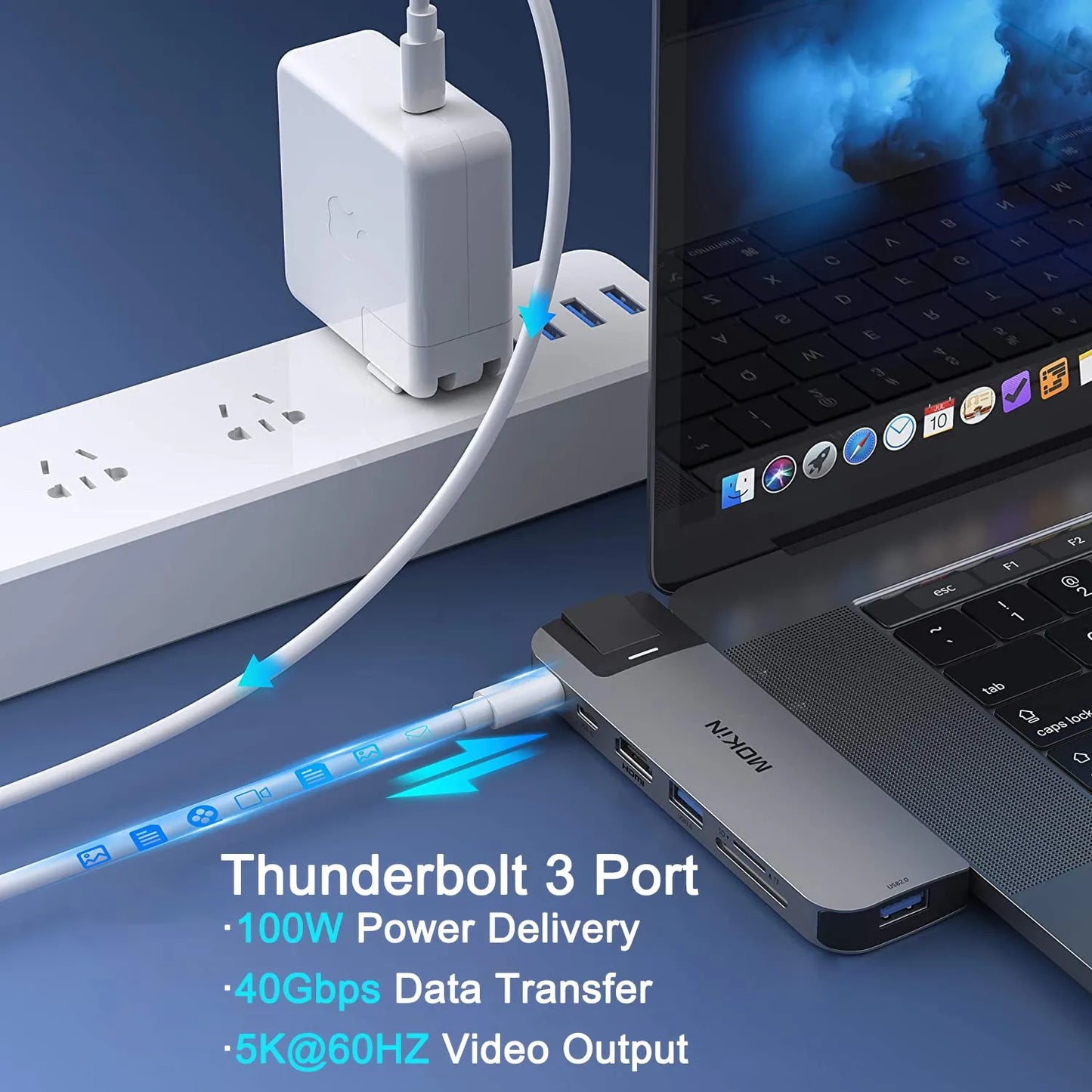 MOKiN 8-in-2 Multiport Adapter for Laptop