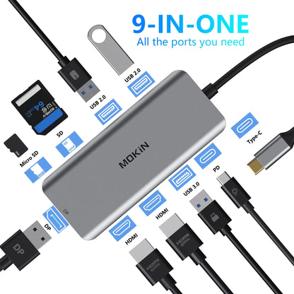 MOKiN 9 IN 1 USB-C Docking Station With Triple Display