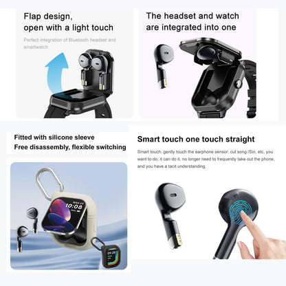 Smart Watches for Women Men Fitness Watch 2in1 Smartwatch NFC Fitness Tracker Bluetooth Dial-up Call Health Monitor Watch