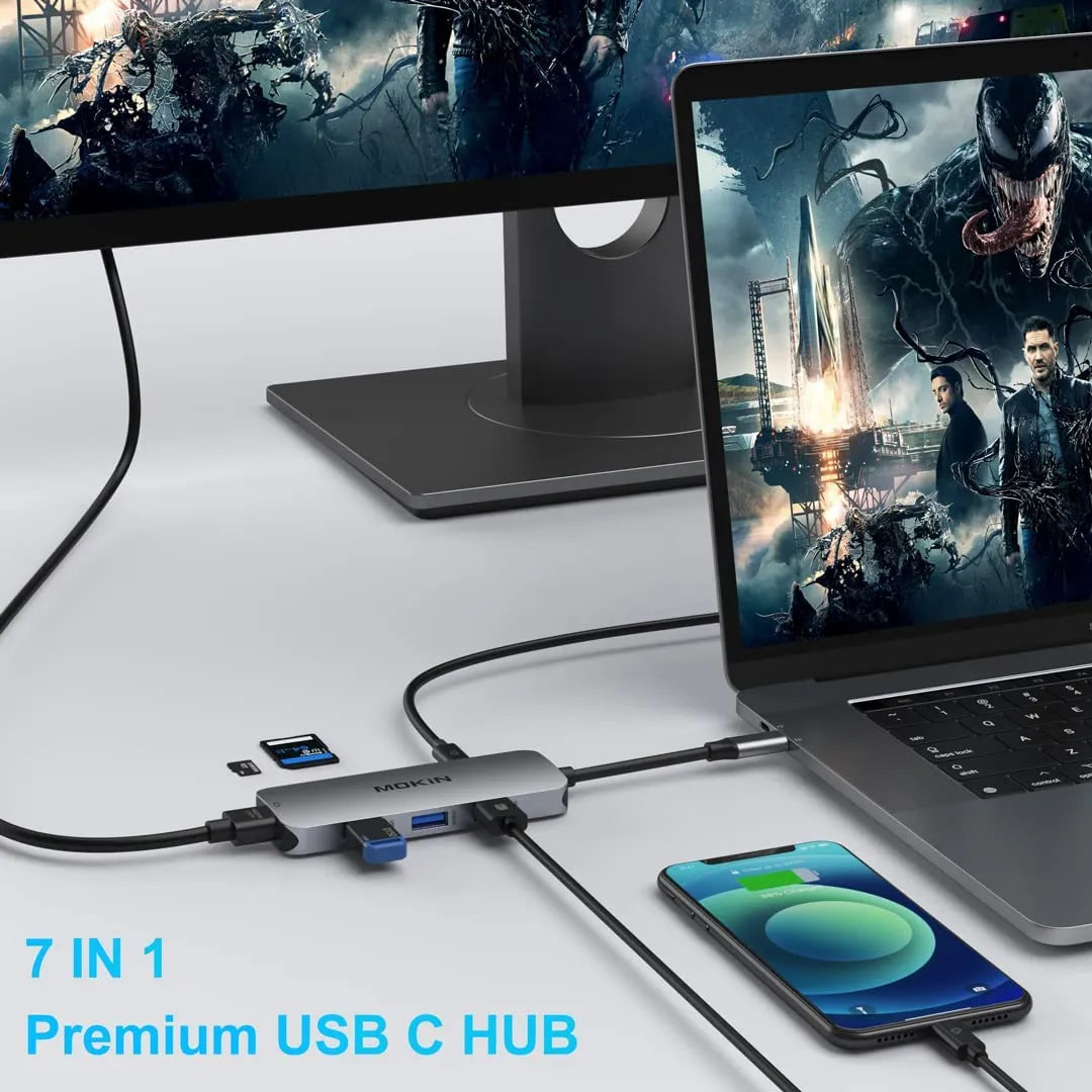 MOKiN 7‑in‑1 Multiport USB‑C Hub Mac Dongle