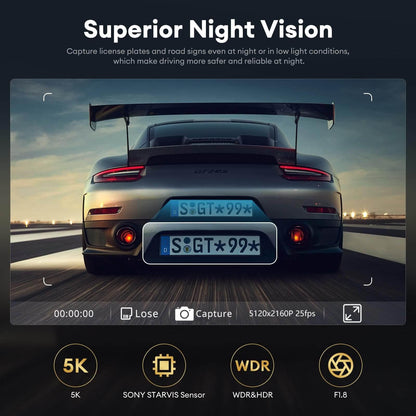 LINGDU LD06 1CH Dash Cam 5K Voice Control 24H Parking Mode No Battery