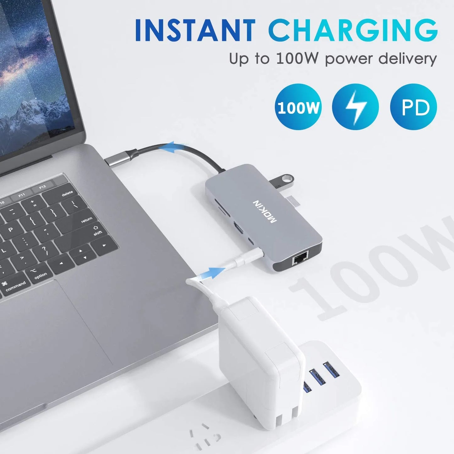MOKiN 9‑in‑1 USB‑C Adapter for MacBook Pro/Air