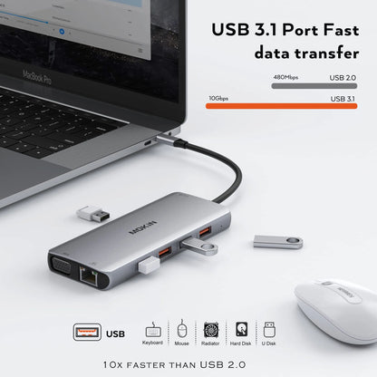 MOKiN 11 IN 1 Dual Monitor USB-C Docking Station with PD Charging