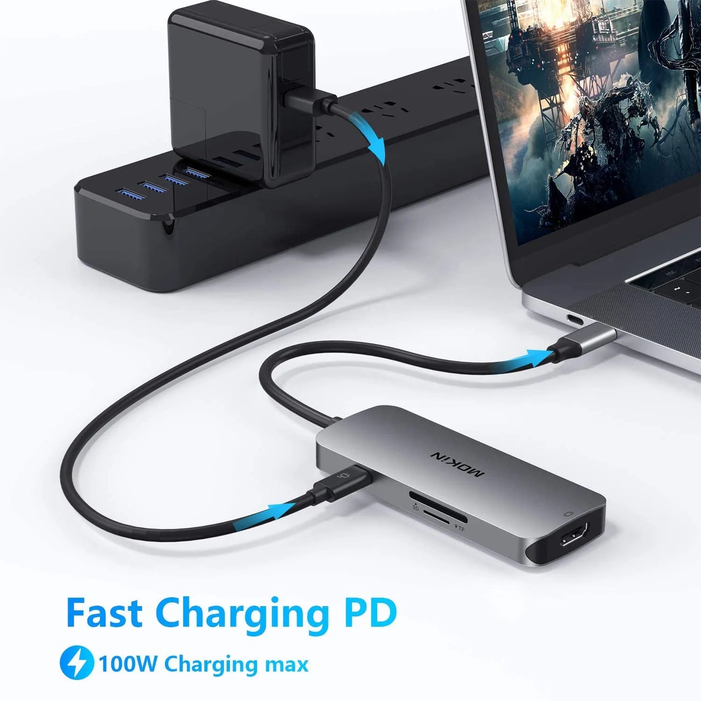 MOKiN 7‑in‑1 Multiport USB‑C Hub Mac Dongle