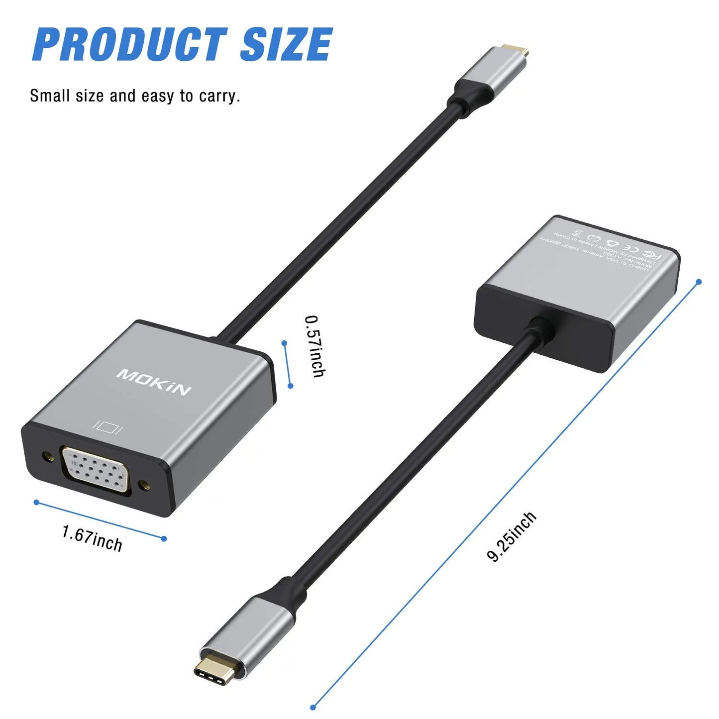 MOKiN USB C(Type C) to VGA Adapter Cable