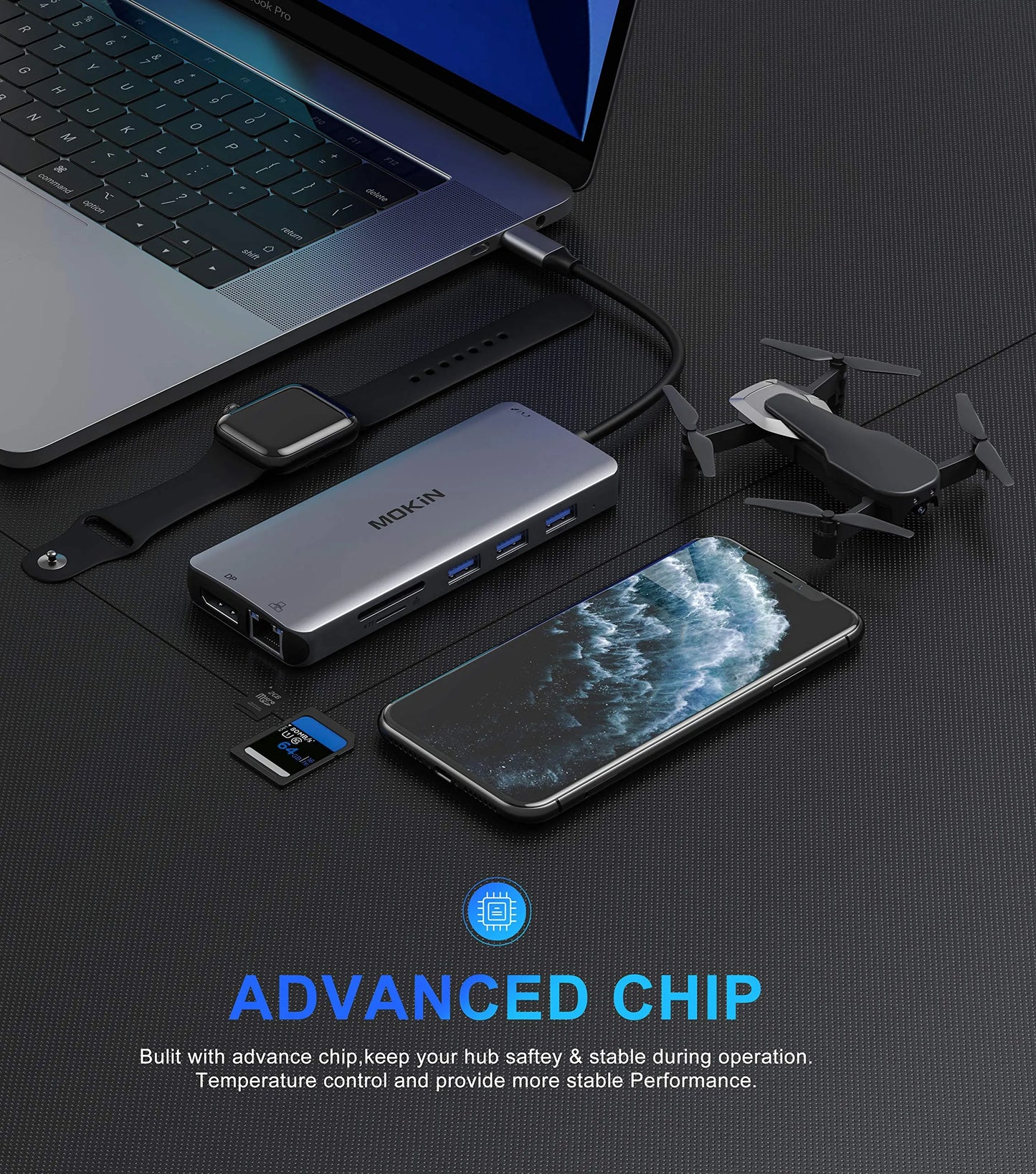 MOKiN 12-in-1 USB-C Desktop Hub with Dual HDMI Adapter