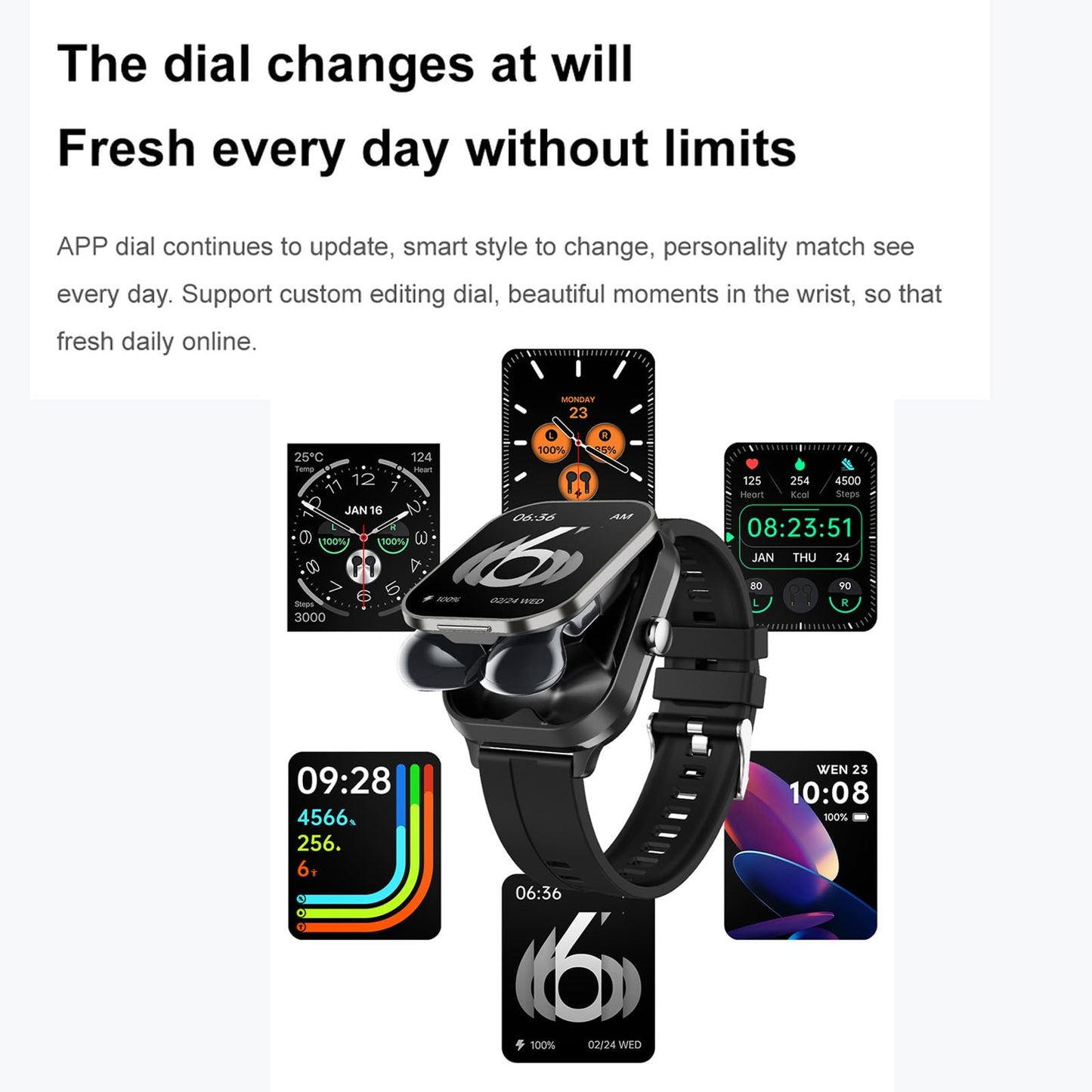 Smart Watches for Women Men Fitness Watch 2in1 Smartwatch NFC Fitness Tracker Bluetooth Dial-up Call Health Monitor Watch