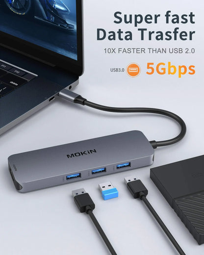 MOKiN 8 IN 1 USB-C to Dual HDMI Docking Station