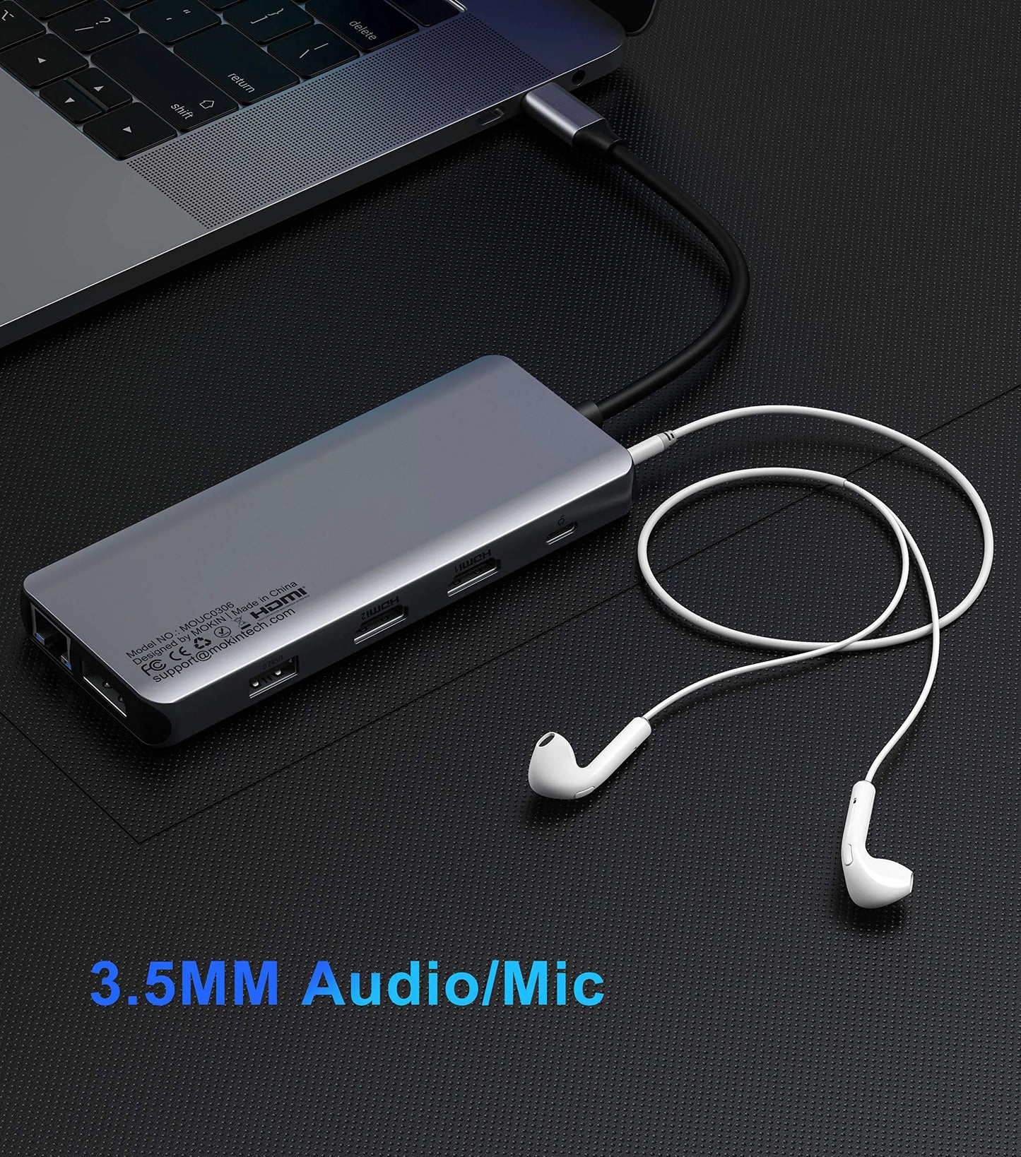 MOKiN 12-in-1 USB-C Desktop Hub with Dual HDMI Adapter