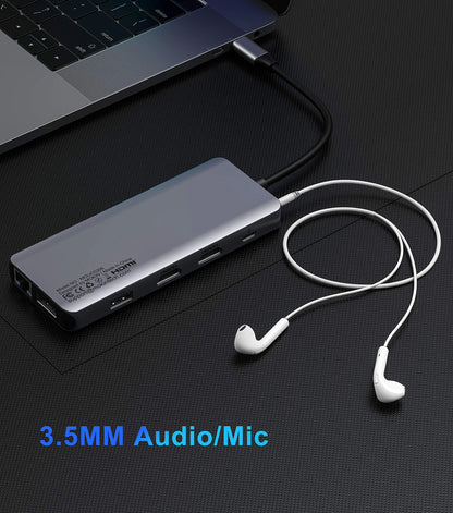 MOKiN 12-in-1 USB-C Desktop Hub with Dual HDMI Adapter