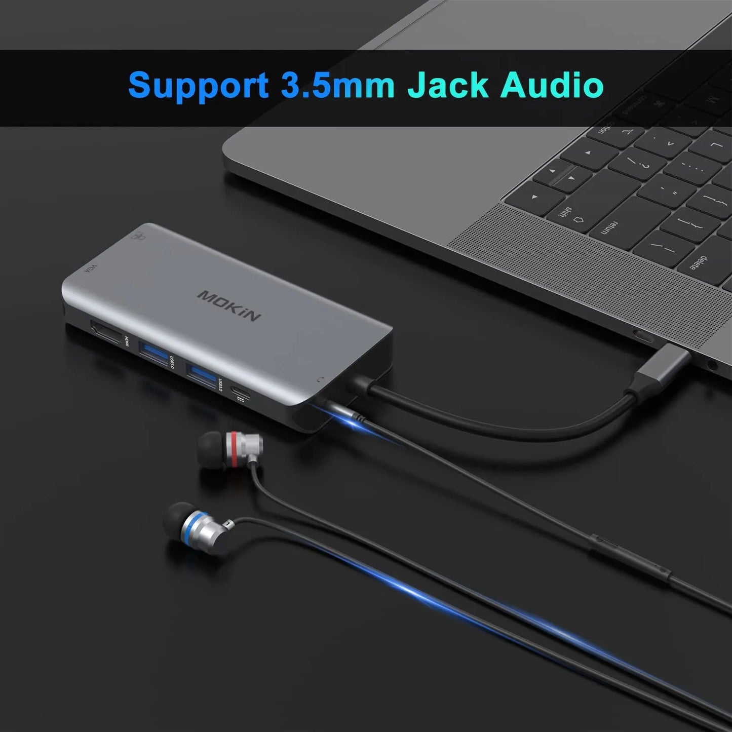 MOKiN 10 IN 1 Dual Display USB-C Hub with 4K HDMI