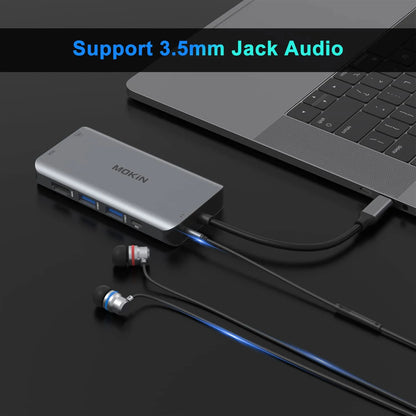 MOKiN 10 IN 1 Dual Display USB-C Hub with 4K HDMI