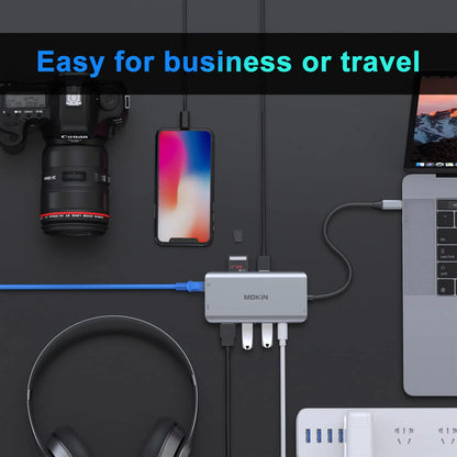 MOKiN 10 IN 1 Dual Display USB-C Hub with 4K HDMI