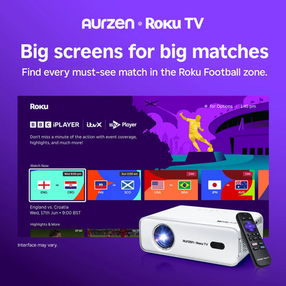 Aurzen EAZZE D1R Roku TV Smart Projector