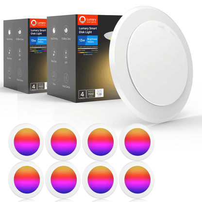 Lumary Wi-Fi Smart LED Disk Ceiling Light 13W 5/6 inch (Model B) 8PCS
