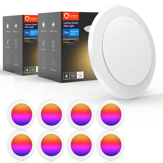 Lumary Wi-Fi Smart LED Disk Ceiling Light 13W 5/6 inch (Model B) 8PCS