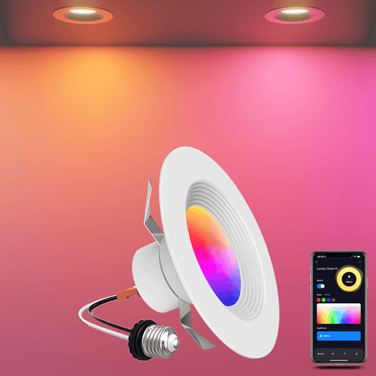 Lumary Smart Wi-Fi Recessed Can Light RGB LED Retrofit Downlight 6 inch 13W