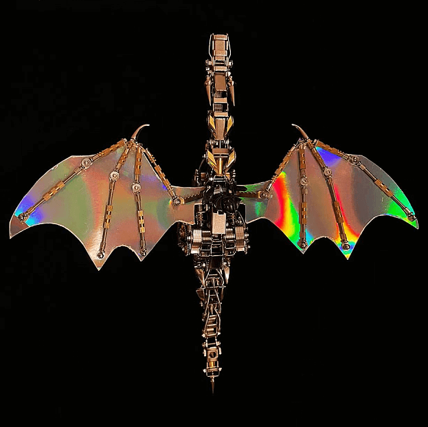 Kit de rompecabezas mecánico 3D de metal Fly Dragon con base 