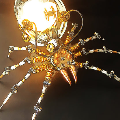 Lámpara de escritorio Steampunk de metal con forma de araña, kit de montaje DIY, 512 piezas