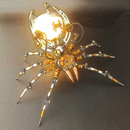 Lámpara de escritorio Steampunk de metal con forma de araña, kit de montaje DIY, 512 piezas